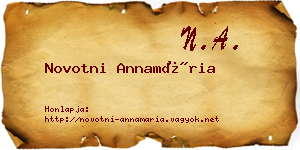 Novotni Annamária névjegykártya